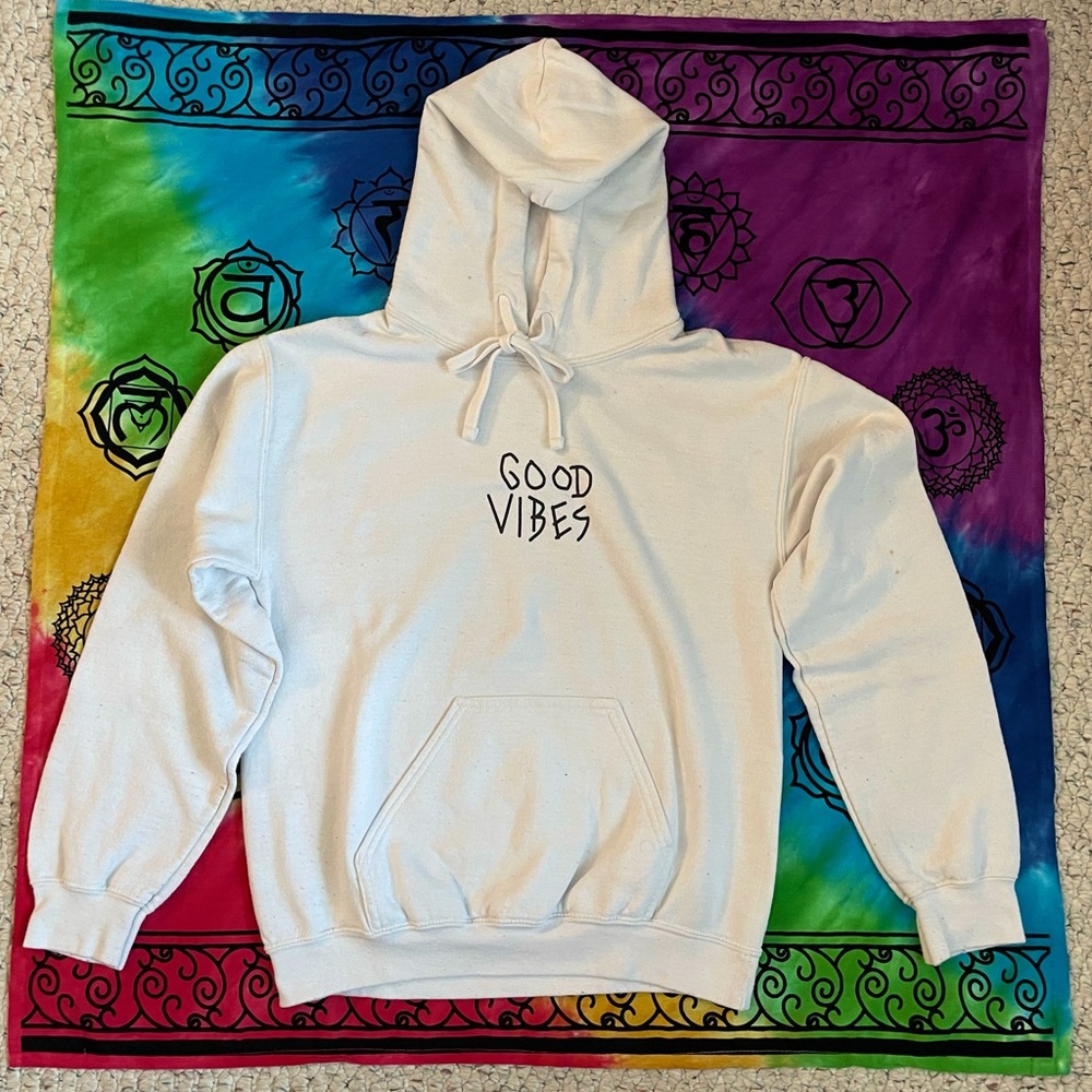White Good Vibes Hoodie